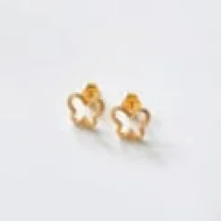 Boucles d'oreilles papillon or