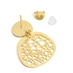 Boucles d'oreilles Petra en laiton doré fabrication artisanale