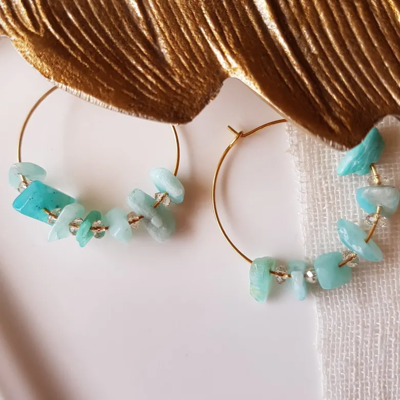 Boucles d'oreilles prisca amazonite