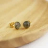 Boucles d'oreilles puces - labradorite