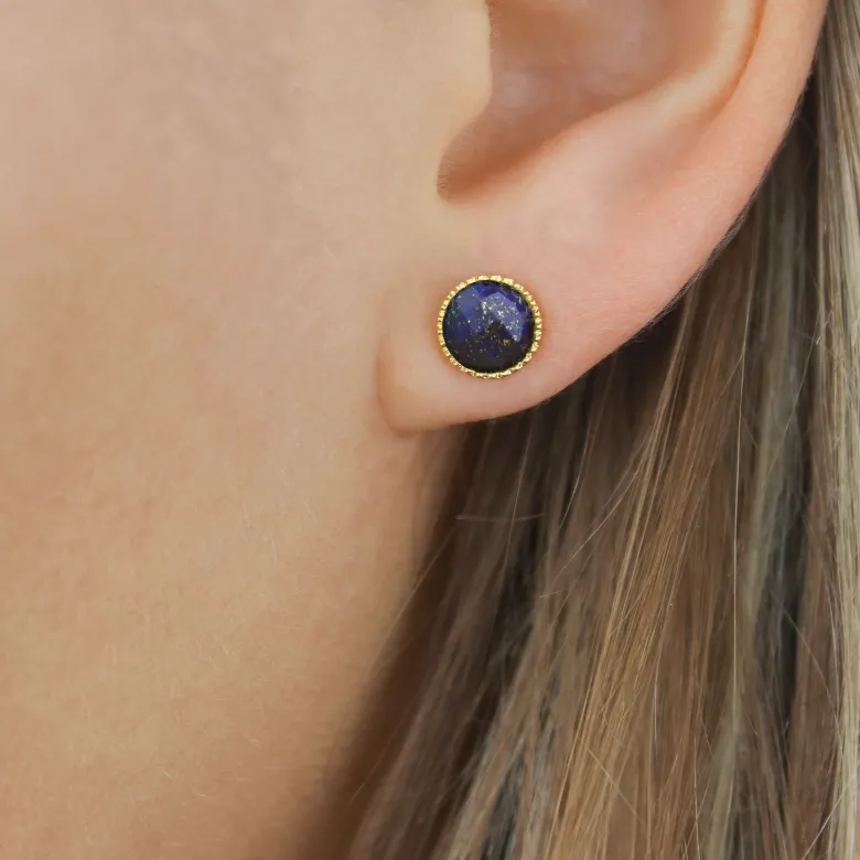Boucles d'oreilles puces - lapis lazuli
