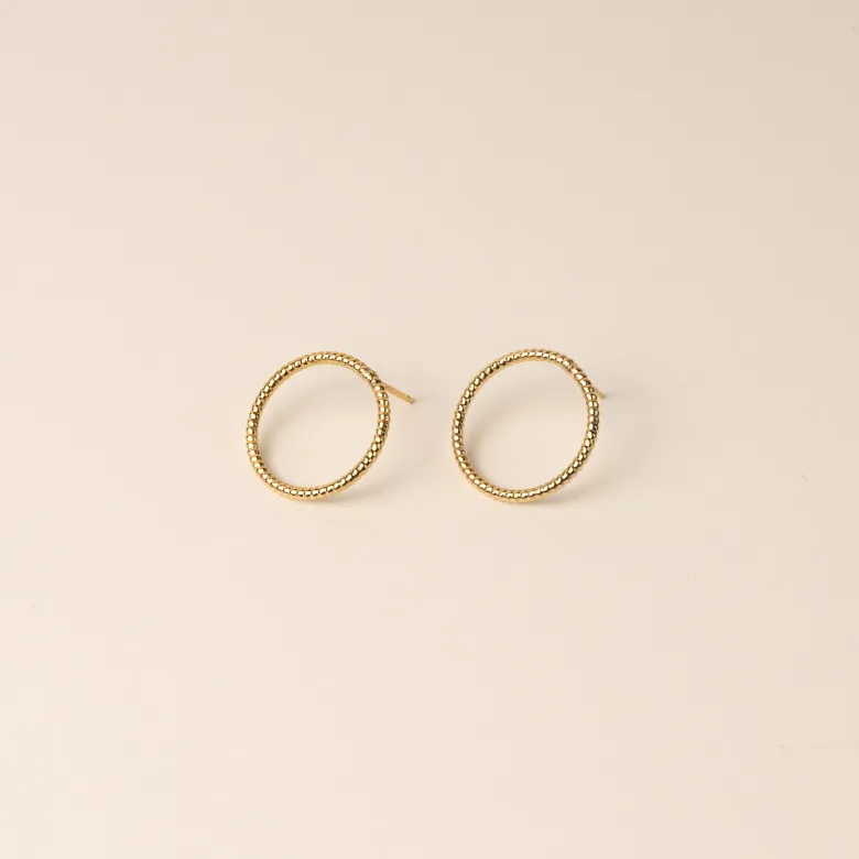 Boucles dorées - anneaux ronds texturés