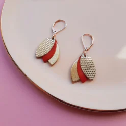 Boucles en cuir les chouchous rouge