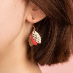 Boucles en cuir les chouchous rouge
