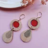 Boucles longues ethnique rouge