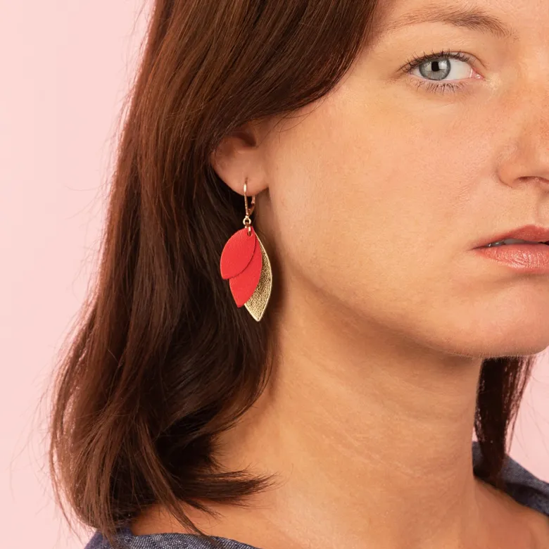 Boucles mini céleste rouge