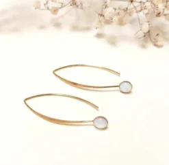 Boucles nina nacre blanche