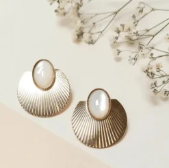 Boucles sunset nacre blanche
