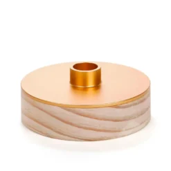 Bougeoir 2 en 1 bois et métal