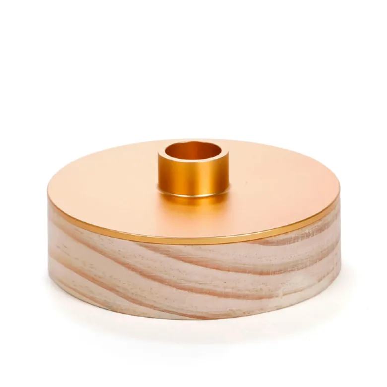 Bougeoir 2 en 1 bois et métal