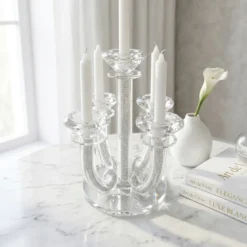 Bougeoir en cristal diamants