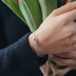 Bougie-bijou avec bracelet argent cœur turquoise