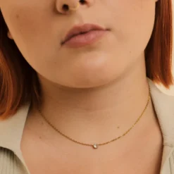 Bougie-bijou avec collier cristal solitaire - cadeau