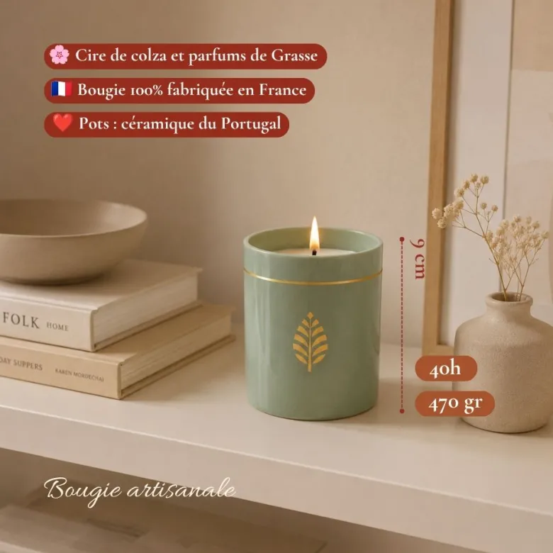 Bougie-bijou avec collier cristal solitaire - cadeau