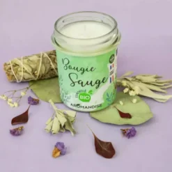 Bougie d'ambiance sauge bio - 100% végétale - 150g