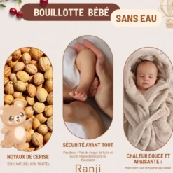 Bouillotte bébé noyaux de cerise ourson