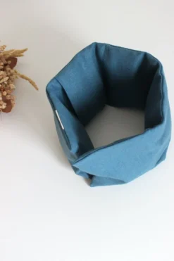 Bouillotte cervicales lin bleu pétrole