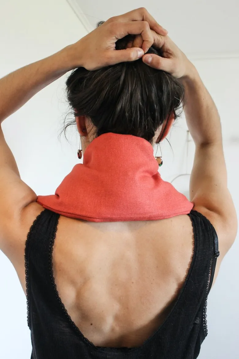 Bouillotte cervicales lin coquelicot