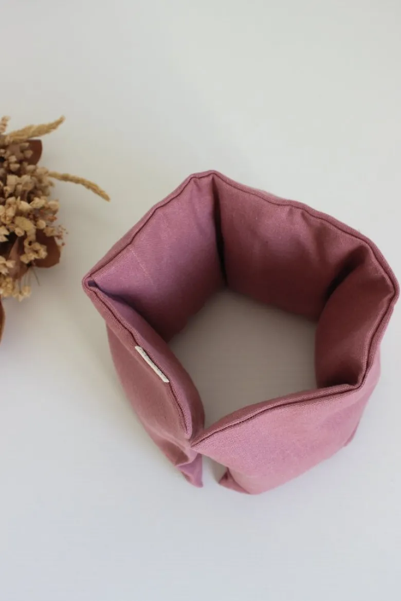 Bouillotte cervicales lin vieux rose