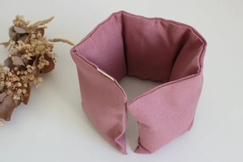Bouillotte cervicales lin vieux rose