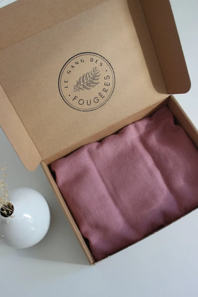 Bouillotte micro onde - lin vieux rose