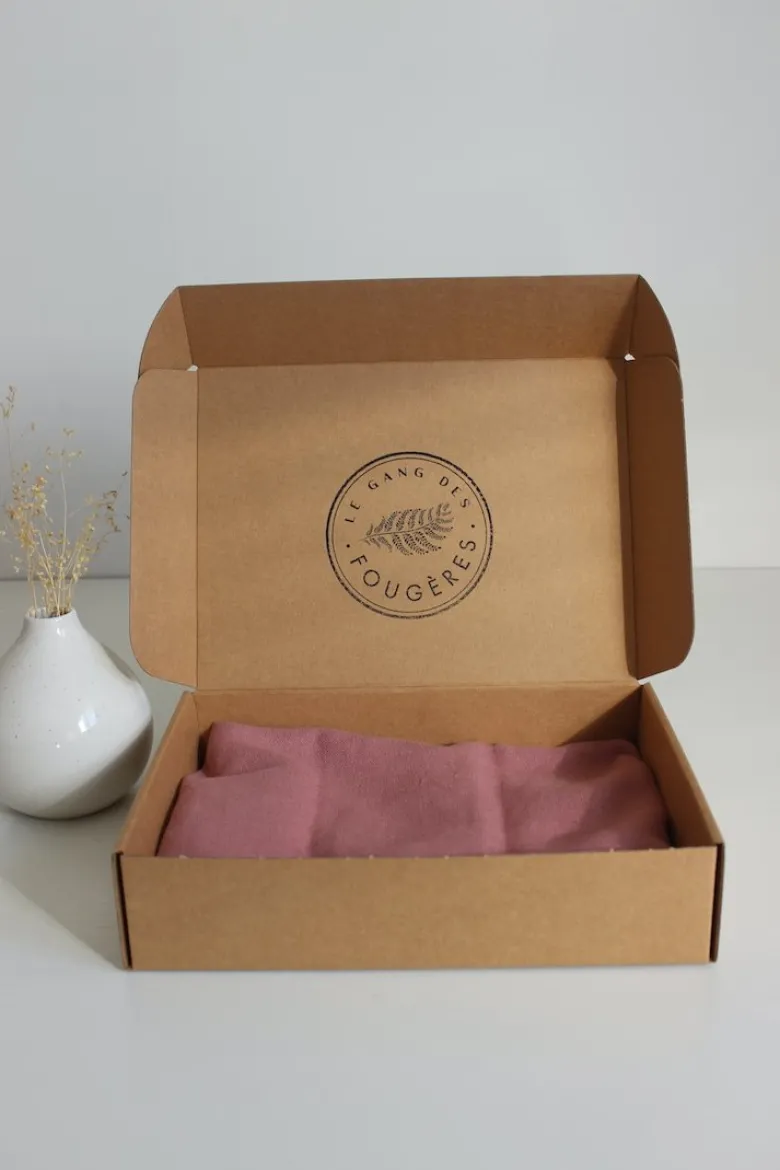 Bouillotte micro onde - lin vieux rose