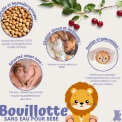 Bouillotte noyaux de cerise bébé (lion)
