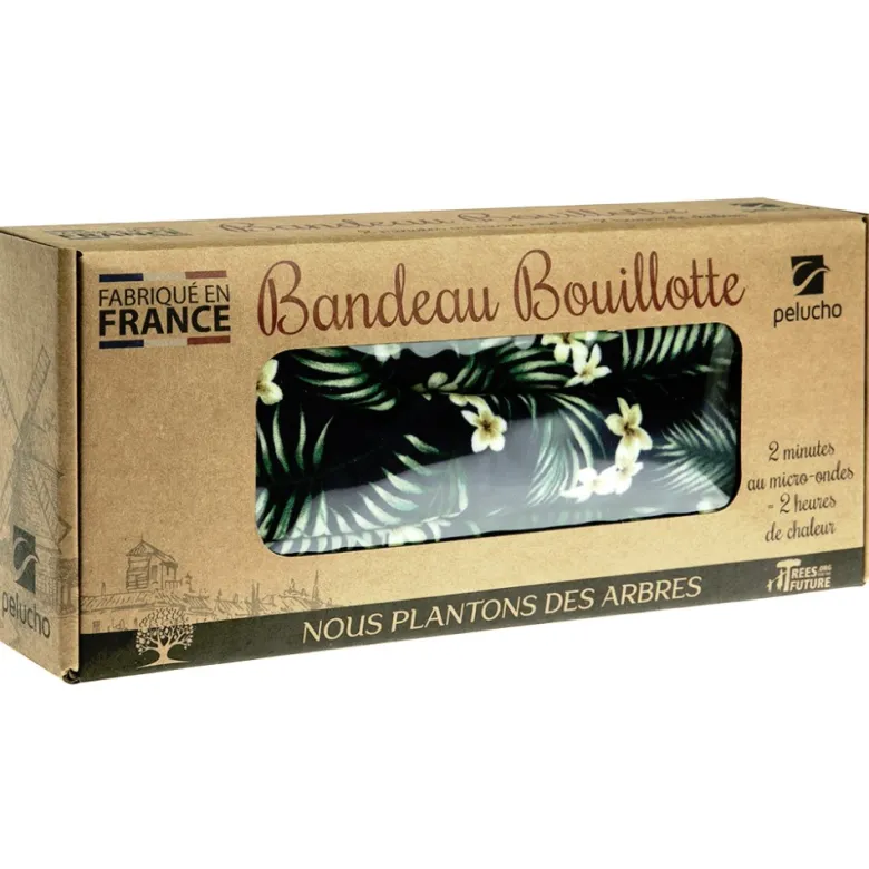 Bouillotte tour de cou tropical noir