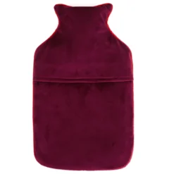 Bouillotte velours recyclé rouge