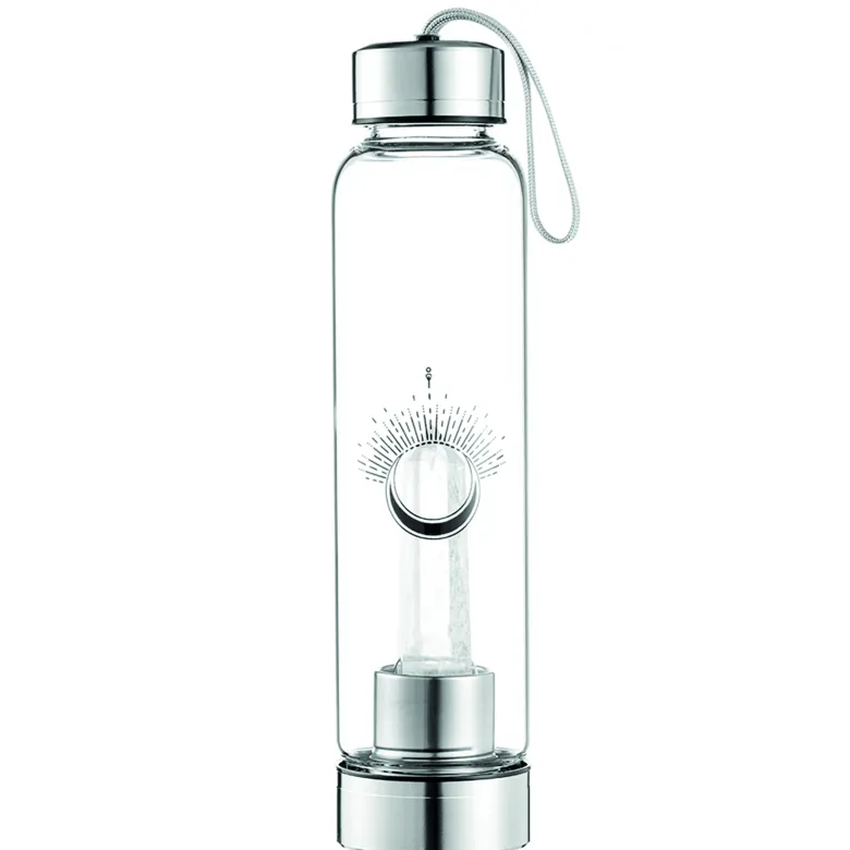 Bouteille verre pointe cristal de roche
