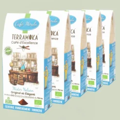 Box de 5 x 250 g cafés moulu bio décaféiné du pérou