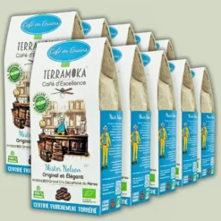 Box de 10 x 200 g de cafés grain bio décaféiné du pérou