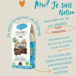 Box de 10 x 200 g de cafés grain bio décaféiné du pérou