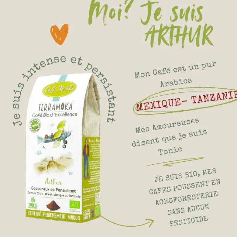 Box de 10 x 250g de cafés moulu bio du brésil et mexique