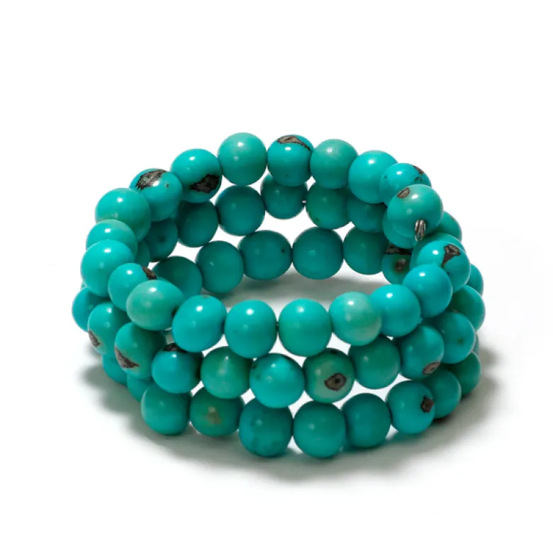 Bracelet açaï et tagua bleu