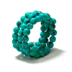 Bracelet açaï et tagua bleu