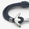 Bracelet ancre homme - corde bleu marine