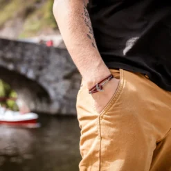 Bracelet ancre marine homme - corde rouge