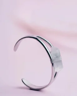 Bracelet attica white selenite s Blanc