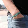 Bracelet baleine homme corde marin vert