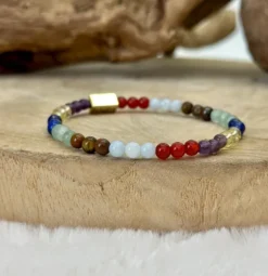 Bracelet 7 chakra pierres naturelles 4mm