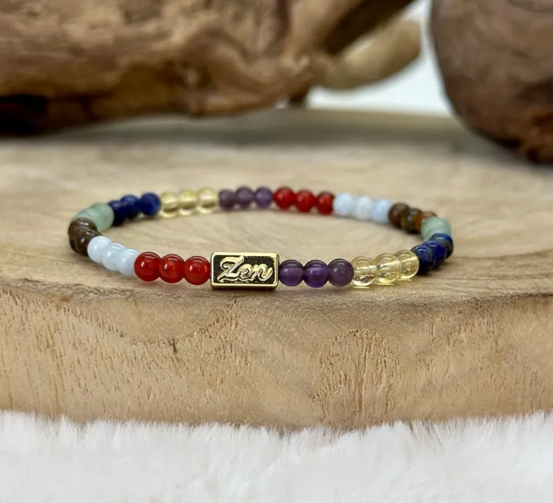 Bracelet 7 chakra pierres naturelles 4mm