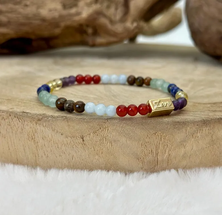 Bracelet 7 chakra pierres naturelles 4mm