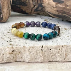 Bracelet chakras en oeil de tigre