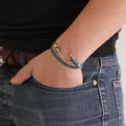 Bracelet corde homme hameçon pêche-bj