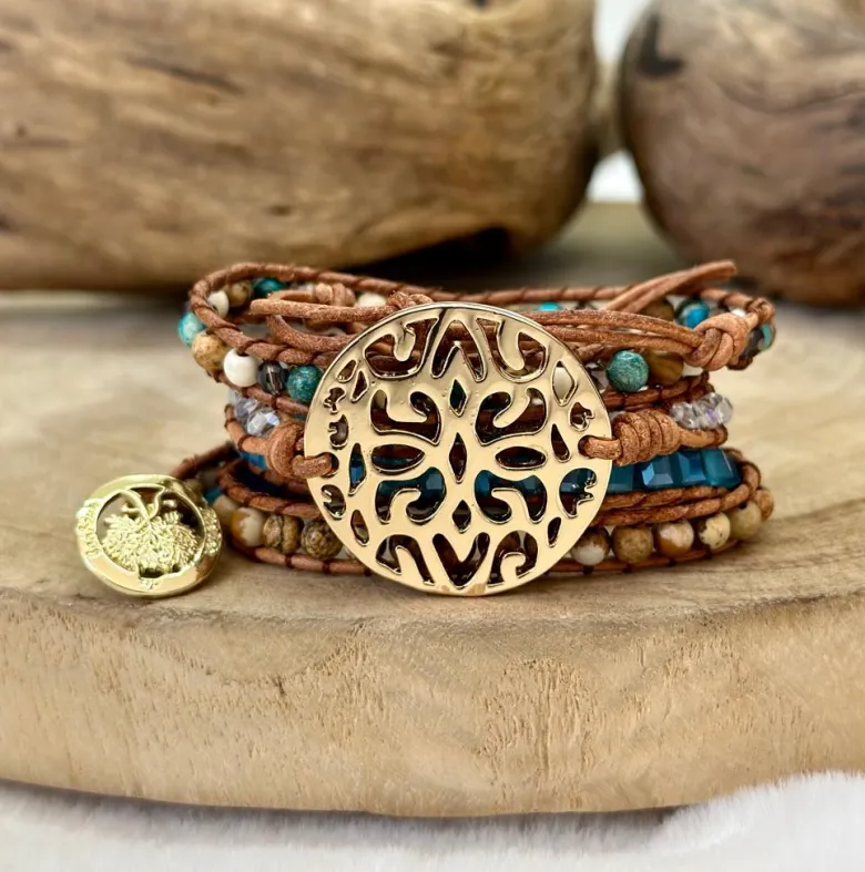 Bracelet de protection en jaspe océan