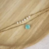 Bracelet double rang perles de nacre et pierre d'amazonite