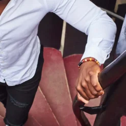 Bracelet homme en jaspe et argent