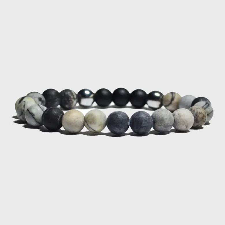Bracelet homme en netstone et hématite