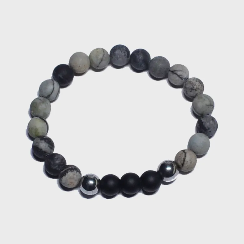 Bracelet homme en netstone et hématite